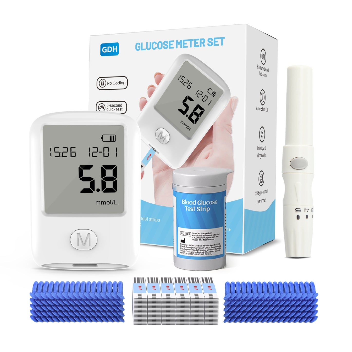 2-in-1 Uric Acid Blood Glucose Meter with 25 Uric Acid Test Strips 25 Blood Glucose Test Strips